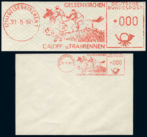 GERMANY: Cover With TEST Machine Cancel, With Value 000, Topic HORSES, Excellent Quality! - Precursores