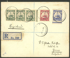 GERMANY - CAMEROON: 15/JA/1919 Victoria - Switzerland, Registered Cover With Handsome Postage, On Back Transit Mark Of E - Kamerun