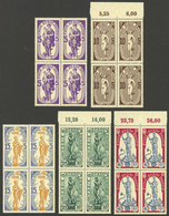 GERMANY - DANZIG: Sc.B23/B27, 1937 Winter Help, Cmpl. Set Of 5 Values In MNH Blocks Of 4, Superb Quality! - Other & Unclassified