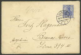 GERMANY - DANZIG: Cover (including Its Original Content) Sent To Argentina On 16/NO/1911 Franked With 20Pg., Unusual Des - Other & Unclassified