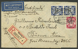 GERMANY - DANZIG: Registered Airmail Cover Sent To Argentina On 22/FE/1940, On Back Nazi Censor Label And Arrival Mark,  - Other & Unclassified
