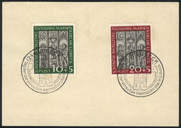 WEST GERMANY: Yvert 25/26, 1951 Lübeck Cathedral, Set Of 2 Values On A Card With Special Postmarks Of 31/AU/1951, VF Qua - Covers & Documents