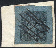 ARGENTINA: RARE DOUBLE PEN CANCEL: GJ.1, Type 3, On Fragment With DOUBLE Pen Cancel (of 2 Different Towns), Very Rare! - Corrientes (1856-1880)