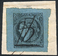 ARGENTINA: GJ.2, Provisional Of 1860, Superb Example With Large Margins, On Fragment With Pen Cancel Of Goya, Superb, Si - Corrientes (1856-1880)