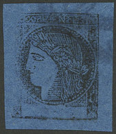 ARGENTINA: GJ.7, Dark Blue, Type 7, With Blue Cancel Of Colecturía General, Excellent Quality! - Corrientes (1856-1880)