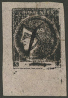 ARGENTINA: GJ.8, Dull Rose, Type 7, With Bottom Sheet Margin, Pen Cancel Of Caa Catí, VF! - Corrientes (1856-1880)