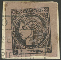 ARGENTINA: GJ.13, Old Rose, Ample Margins, On Fragment With Rectangular Datestamp Of GOYA For SE/1877, Excellent ! - Corrientes (1856-1880)