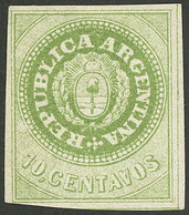 ARGENTINA: GJ.11, 10c. WITHOUT Accent, Mint With Full Original Gum (+50%), Very Fine Quality, Extremely Rare, Signed By  - Ungebraucht