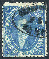 ARGENTINA: GJ.24, 15c. Blue, Worn Impression, Very Good Example Used In Mendoza, VF! - Used Stamps