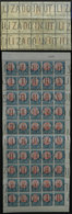 ARGENTINA: GJ.299 + 299b, 1P. San Martín In Oval, Complete Sheet Of 50 With "INUTILIZADO" Bulk Mail Cancel, With Variety - Sonstige & Ohne Zuordnung