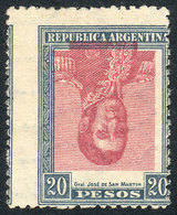 ARGENTINA: GJ.455CI, 1917 San Martín 20P. With CENTER INVERTED Variety, Mint Full Original Gum And With Light Hinge Mark - Other & Unclassified