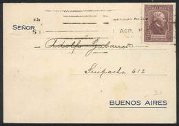 ARGENTINA: GJ.526, 1921 2c. Mitre, Franking A Card Used On 5/AU/1921 In Buenos Aires, VF, Rare! - Autres & Non Classés