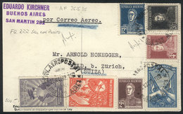 ARGENTINA: Postcard Sent By Airmail From Buenos Aires To Switzerland On 25/MAY/1935 With Very Nice Postage Of 7 Differen - Otros & Sin Clasificación