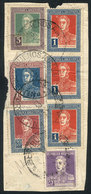 ARGENTINA: GJ.589 + Other Values, Fragment With Splending Large Postage Of 38.25P., Excellent Quality, Very Rare! - Sonstige & Ohne Zuordnung