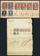 ARGENTINA: GJ.589 Pair + 586 Strip Of 4 + 602 + 606, Total $44.70 Used To Pay Bulk Mailing On A Postal Document/receipt, - Sonstige & Ohne Zuordnung