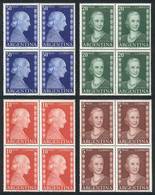 ARGENTINA: GJ.1019/22, 1952 Eva Perón 5P. To 50P., Blocks Of 4 Of The High Values Of The Set, Mint, But With Defects On  - Other & Unclassified