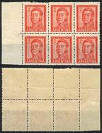 ARGENTINA: GJ.1132, 1959/64 2P. San Martín, Block Of 6 With PAPER OVERLAP Variety, VF! - Other & Unclassified