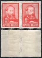 ARGENTINA: GJ.1303, 1965/8 6P. José Hernández (writer), Pair With PAPER OVERLAP Variety, VF! - Other & Unclassified