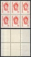 ARGENTINA: GJ.1758, 1977/8 110P. San Martín, Block Of 6 With PAPER OVERLAP Variety, VF! - Andere & Zonder Classificatie