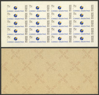 ARGENTINA: GJ.2704B, 1995 75c. Post Logo, Complete Sheet Of 20 Stamps Printed On Self-adhesive Paper On Brown Support Pa - Otros & Sin Clasificación