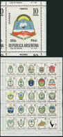 ARGENTINA: GJ.22b, 1966 Provincial Coats Of Arms With DOUBLE IMPRESSION OF BLACK COLOR Var. In The Right Part Of The She - Hojas Bloque