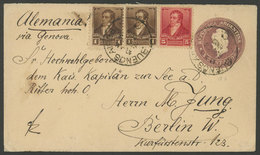 ARGENTINA: VK.11 Stationery Envelope With The Imprint In DIFFERENT COLOR (lilac Instead Of Rose) + Nice Additional Posta - Postal Stationery