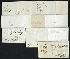 ARGENTINA: 9 Folded Covers Or Entire Letters Without Postal Markings Used Between 1825 And 1848, Almost All In Buenos Ai - Préphilatélie