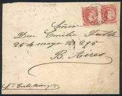 ARGENTINA: Front Of A Cover (with Part Of The Back) Franked By GJ.105 X2, Cancelled SAN PEDRO 20/MAR/1890, On Reverse Bu - Préphilatélie