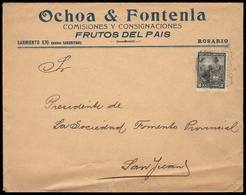 ARGENTINA: Advertising Cover ("Fruits Of The Country") Franked With 2c. Liberty, Sent From Rosario To San Juan In DEC/19 - Vorphilatelie