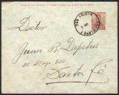 ARGENTINA: 5c. PS Cover Postmarked At SAN AGUSTÍN (Santa Fe) For 9/MAY/1917, VF! - Prephilately