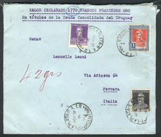 ARGENTINA: Cover With DECLARED VALUE Of 1770 French Gold Francs, Sent From La Plata To Italy On 17/AP/1928, Franked With - Prephilately