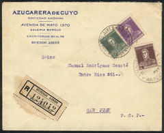 ARGENTINA: Registered Cover Sent From Buenos Aires To San Juan On 6/DE/1928 Franked With 37c. (San Martin W/o Period 2c. - Prefilatelia