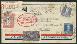 ARGENTINA: 19/OC/1931 Buenos Aires - NETHERLANDS: Registered Cover Franked With $1.58, Sent To The Hague By Condor-ZEPPE - Prephilately