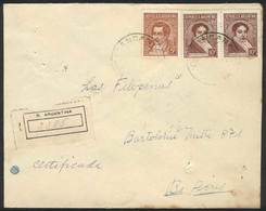 ARGENTINA: Registered Cover Franked With 25c., Sent To Buenos Aires On 11/JUN/1939, With Rare Cancel Of GANGAN (Chubut), - Prephilately