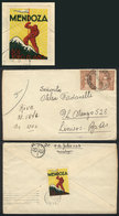 ARGENTINA: Cover Sent From Mendoza To Liniers On 20/JA/1940 Franked With 10c., On Back There Is An Attractive Cinderella - Prefilatelia