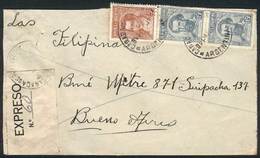 ARGENTINA: Registered Cover Franked With 35c., Sent To Buenos Aires On 29/MAY/1941, With Rare Blue Cancel Of CAÑADA DE R - Prefilatelia