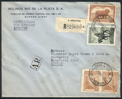 ARGENTINA: PERFINS: Registered Cover Used In Buenos Aires On 20/FE/1942, Franked With 37c., Stamps With Commercial Perfi - Prephilately