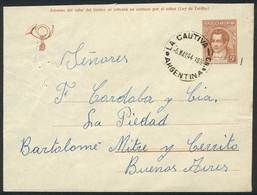 ARGENTINA: 5c. PS Cover Sent To Buenos Aires On 5/MAY/1944, With Rare Cancel Of LA CAUTIVA (Córdoba), VF! - Prephilately