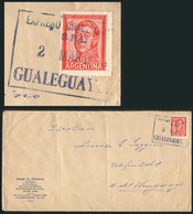 ARGENTINA: 2/MAR/1965, Cover Sent From Gualeguaychú To Concepción Del Uruguay Franked With 4P. San Martín And Cancel Of  - Vorphilatelie