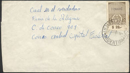 ARGENTINA: Cover Franked With A 20c. REVENUE STAMP Of The Province Of Mendoza, Sent From LUJÁN DE CUYO To Buenos Aires O - Prephilately