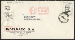 ARGENTINA: INFLA Postage And Combinetion Of High Value + Meter Postage: Registered Cover Sent From Río Segundo To Villa  - Prephilately
