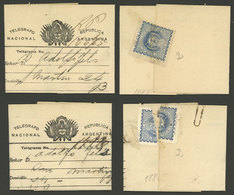 ARGENTINA: 2 TELEGRAMS Of The Year 1888, Both With Official Seals, Very Rare! - Other & Unclassified