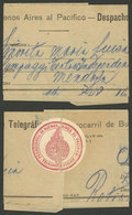 ARGENTINA: TELEGRAM Of Ferrocarril De Buenos Aires Al Pacífico, With Seal, VF Quality And Rare! - Sonstige & Ohne Zuordnung