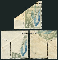 ARGENTINA: Monument To The Descamisado (Peronist Party), Cinderella Of 10P., Sheet Corner, With Notable VARIETY: Large A - Other & Unclassified