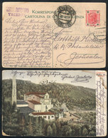 AUSTRIA: PC (Hotel Pension Obelisque) Sent From Trieste To JERUSALEM On 21/DE/1903, Franked With 10h., And Arrival Cance - Storia Postale