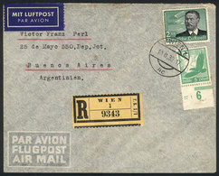 AUSTRIA: Registered Cover Sent From Wien To Buenos Aires On 10/NO/1939 Franked With 2.05Mk. In German Stamps, VF Quality - Brieven En Documenten