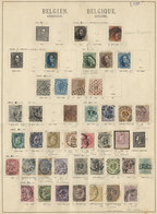 BELGIUM: Old Collection On Album Pages, Mixed Variety, Many Stamps With Defects And Good Catalog Value HAVE NOT BEEN EST - Collections