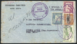 BOLIVIA: Airmail Cover Sent From Potosi To Buenos Aires On 22/DE/1940, Very Nice! - Bolivia