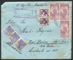 BRAZIL: Registered Cover Franked By Sc.383 X3 (1933 1000R. Visit Of Argentina President A.Justo) + Other Values, Sent Fr - Briefe U. Dokumente