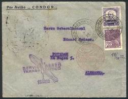 BRAZIL: Cover Franked By Sc.C29 + Another Value (3500R. Zeppelin 1932), Sent From Curitiba To Germany On 10/OC/1932 By Z - Covers & Documents